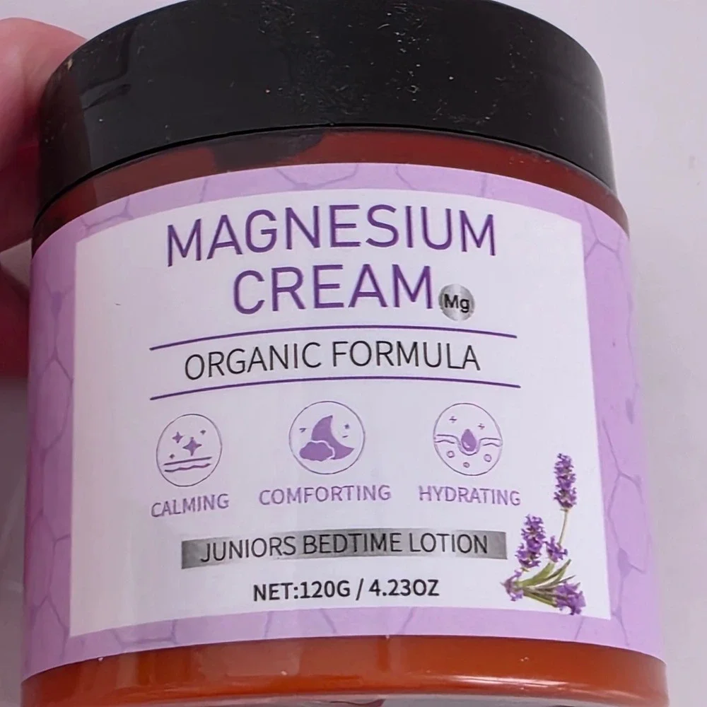 New Magnesium Cream Organic Formula Juniors Bedtime Lotion Lavender 4.23oz Jar